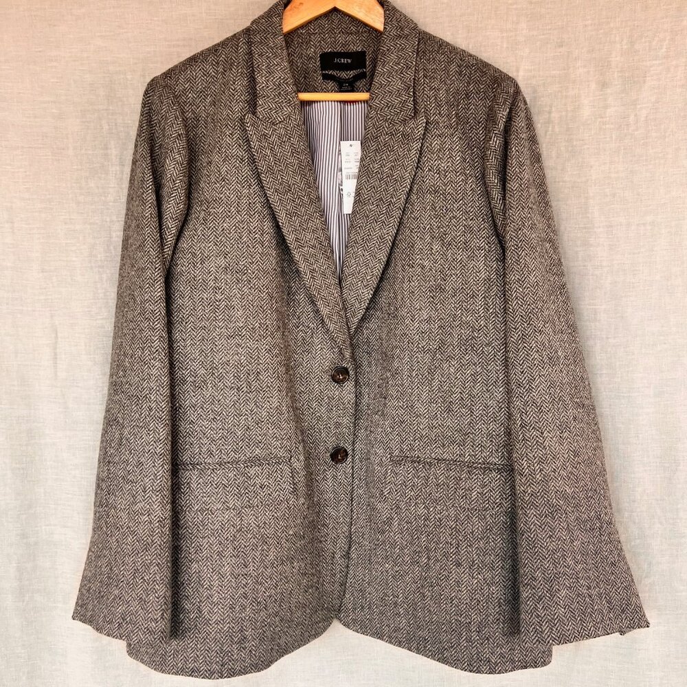 J.Crew Sommerset Blazer - Herringbone Wool, Size 24, NWT